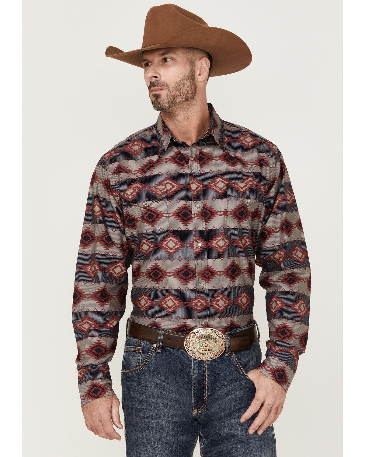 roper aztec button up