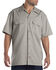 Image #1 - Dickies Men's Solid Short Sleeve Folded Work Shirt, Silver, hi-res