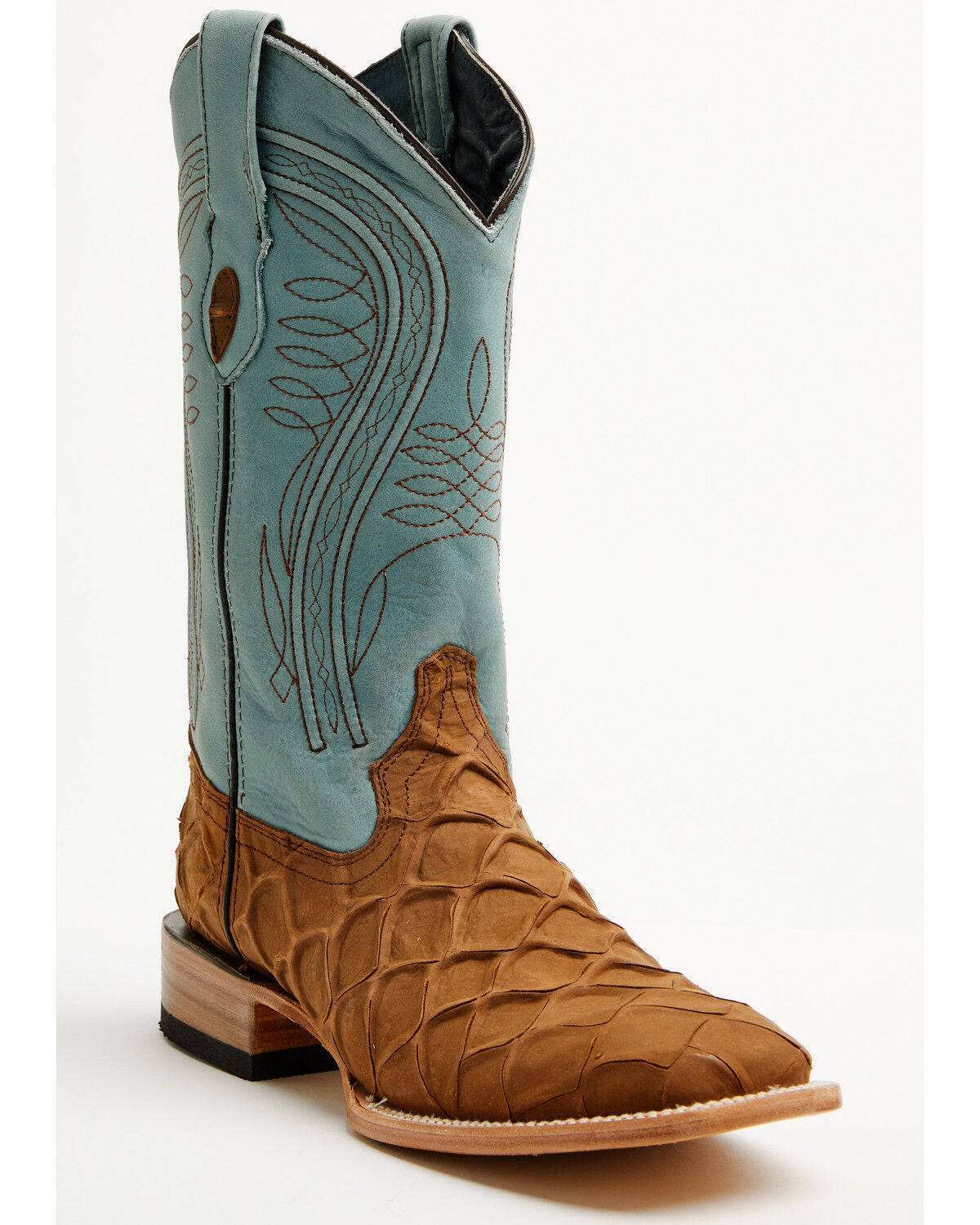 Ferrini Men's Bronco Pirarucu Print Tall Western Boots - Broad Square Toe, Brown, hi-res