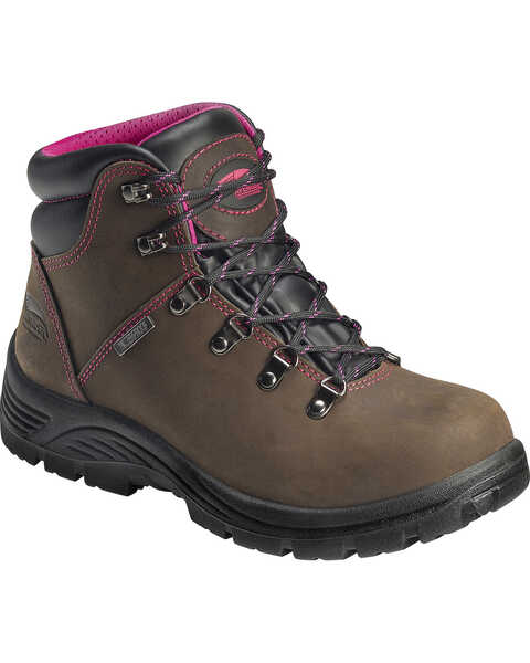 Avenger Women's 6" Lace Up Waterproof Work boots, Brown, hi-res