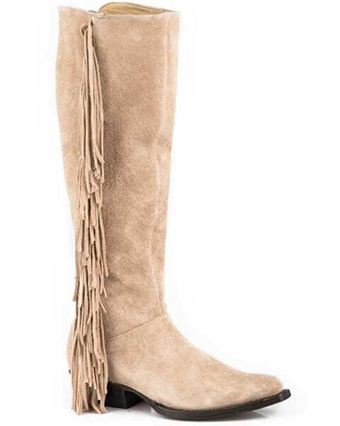 Stetson Women's Dani Suede Tall Western Boots - Snip Toe, Brown, hi-res