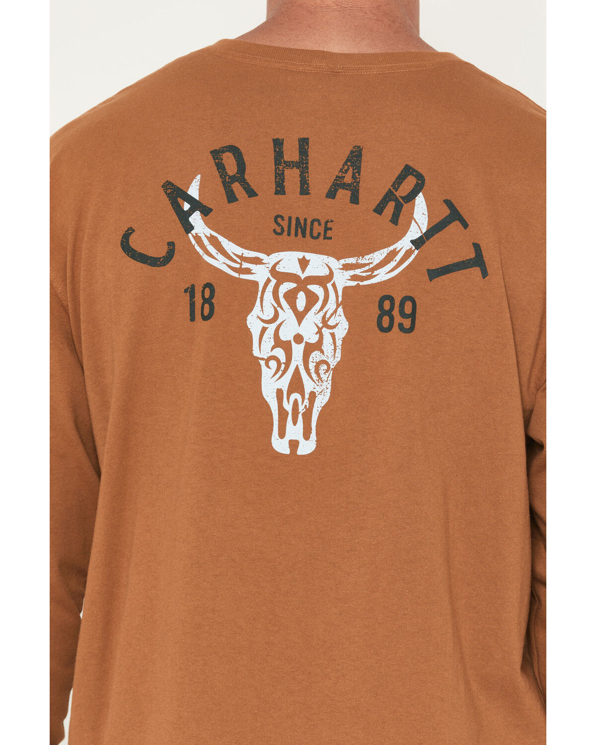Image #4 - Carhartt Men's Loose Fit Heavyweight Longhorn Long Sleeve Graphic Work Shirt, Brown, hi-res