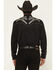 Image #4 - Scully Men's Embroidered Long Sleeve Snap Western Shirt, Black, hi-res