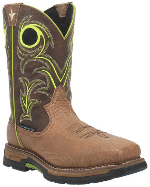 Dan Post Men's Storms Eye Waterproof EH Western Work Boots - Composite Toe , Brown, hi-res