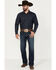 Cinch Men's Grant Dark Stonewash Relaxed Bootcut Stretch Performance Jeans, Indigo, hi-res
