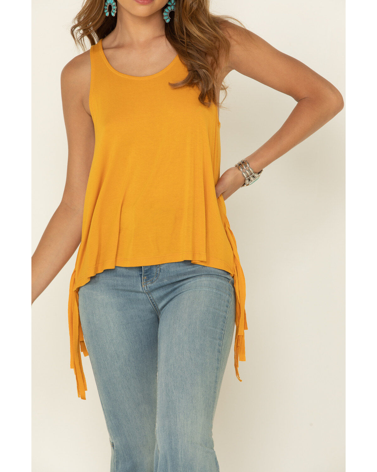 Image #4 - Shyanne Women's Netted Back Fringe Sleeveless Tank, , hi-res