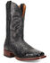 Image #1 - El Dorado Men's Handmade Full Quill Ostrich Stockman Boots - Broad Square Toe, Black, hi-res
