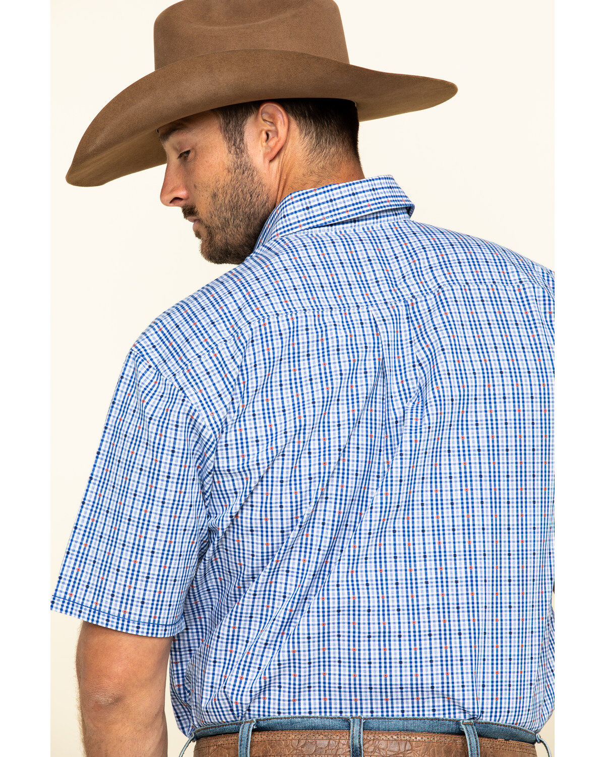 Image #5 - Rough Stock By Panhandle Men's Devlin Dobby Plaid Short Sleeve Western Shirt, , hi-res