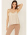 Image #1 - Miss Me Women's Ditsy Floral Lace Cami Top, Cream, hi-res