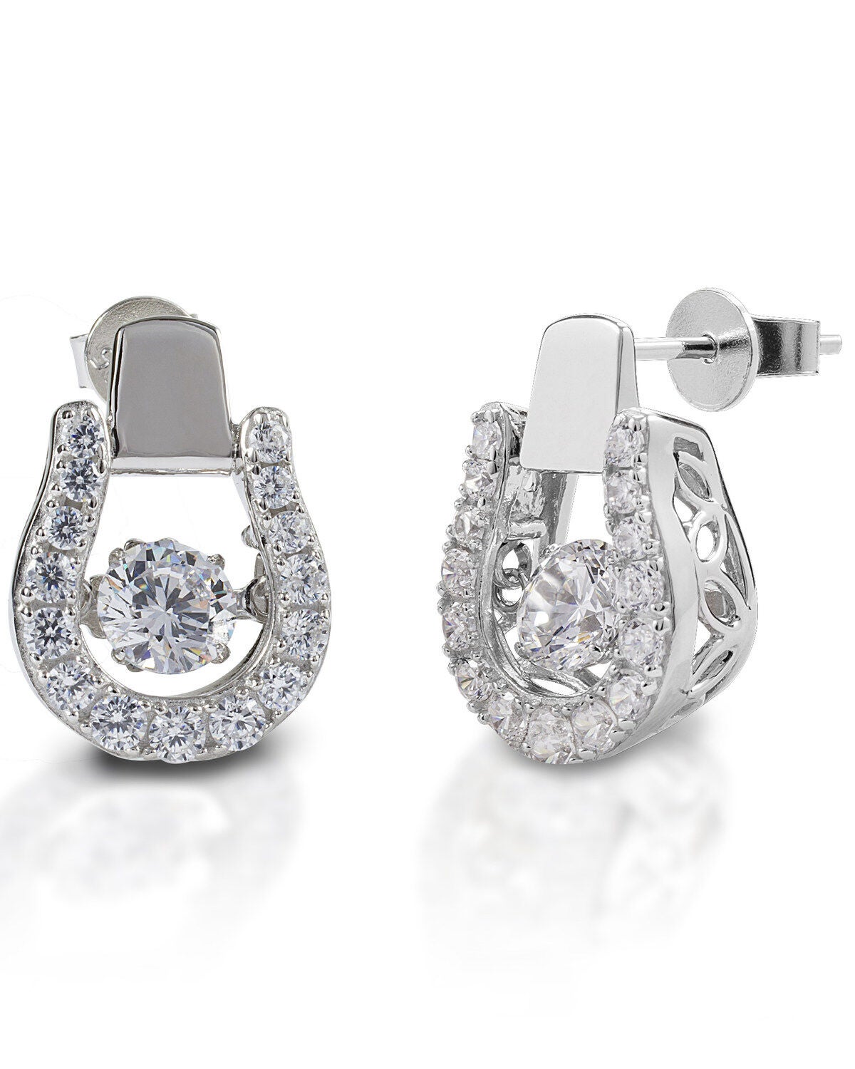 Kelly Herd Women's Dancing Stirrup Earrings, Silver, hi-res