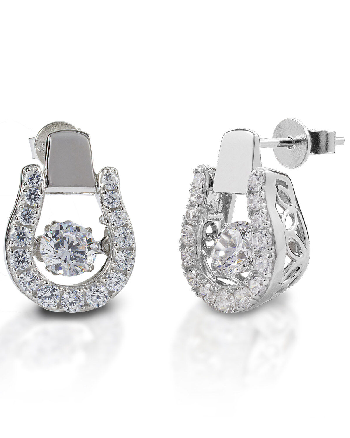 Image #1 - Kelly Herd Women's Dancing Stirrup Earrings, Silver, hi-res
