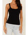 Cleo + Wolf Women's Ruffle Trim Tank Top, Black, hi-res