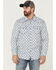 Image #1 - Moonshine Spirit Men's Bloom Floral Print Long Sleeve Snap Western Shirt, Light Blue, hi-res