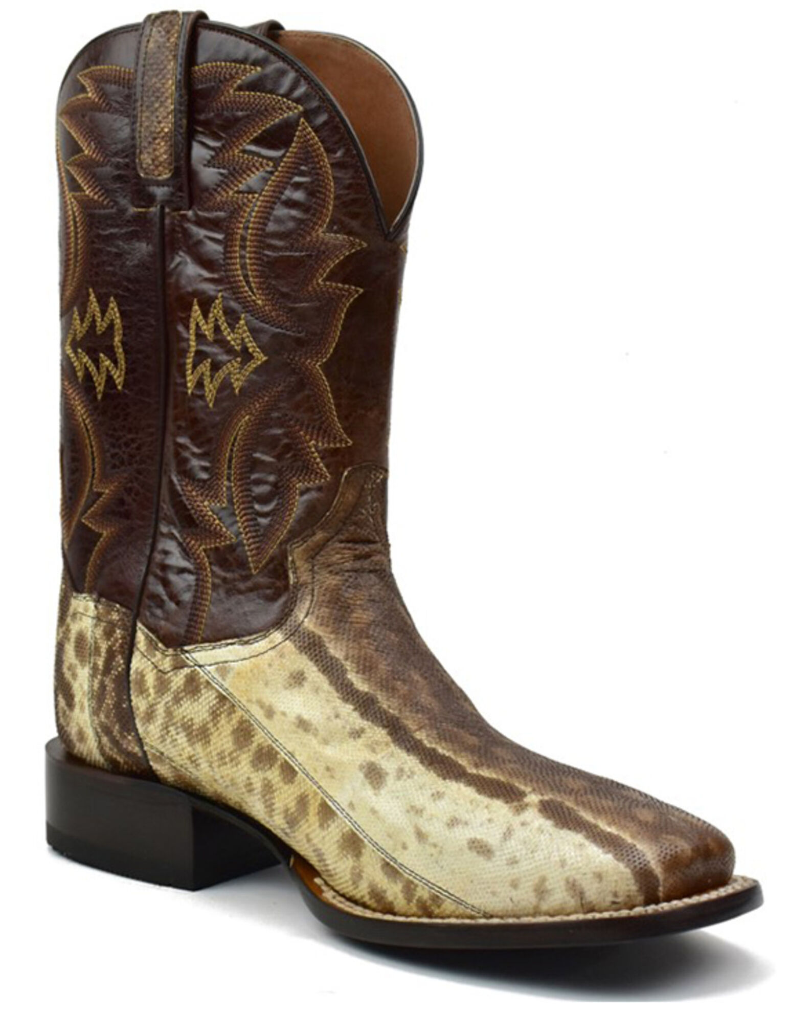 Product Name Dan Post Men s Karung Snake Brown Exotic Western Boots Broad Square Toe