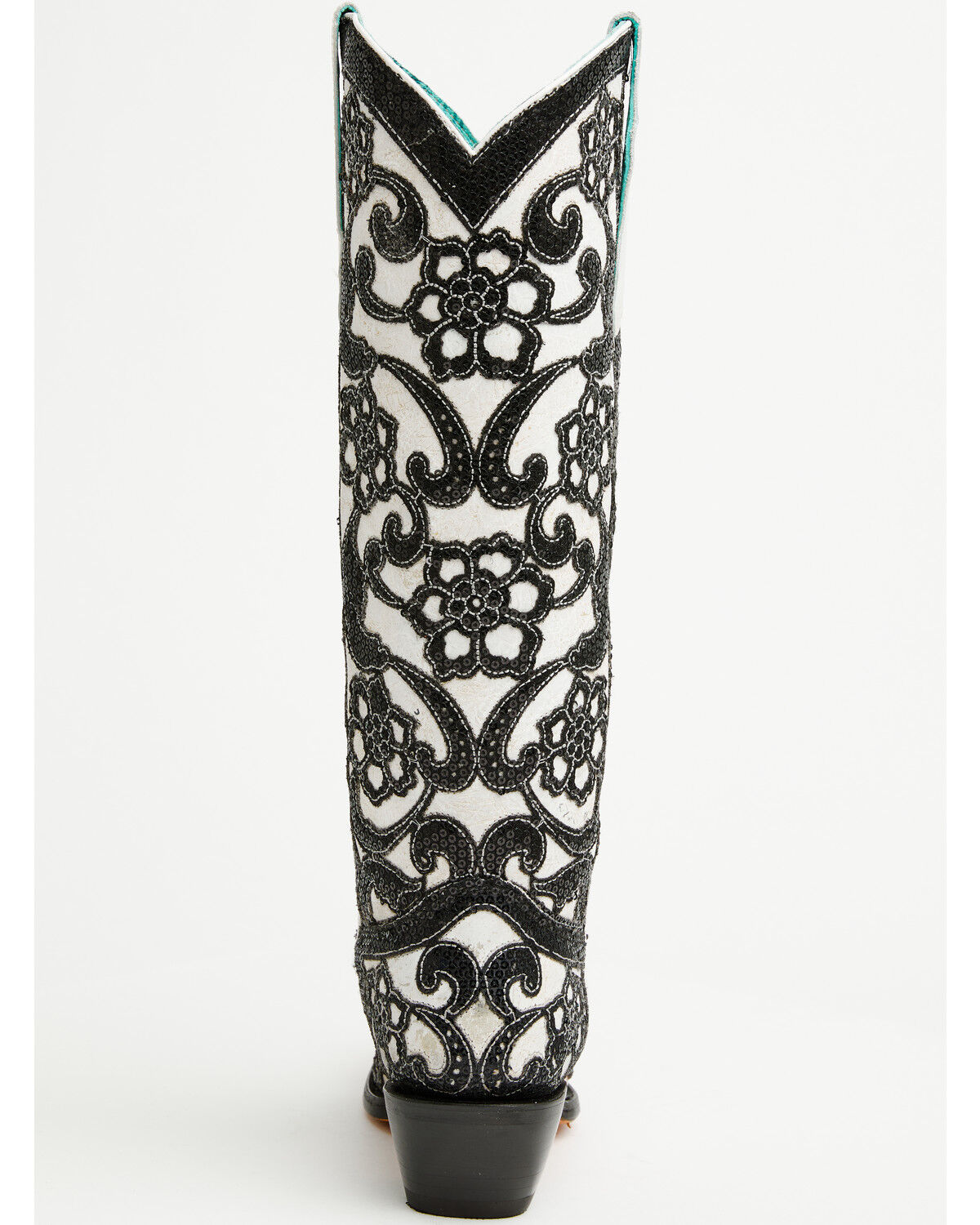 Corral Women's Floral Overlay Sequin Tall Western Boots - Snip Toe