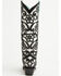 Image #5 - Corral Women's Floral Overlay Sequin Tall Western Boots - Snip Toe, Black/white, hi-res