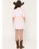 Image #4 - Sugar California Girls' Fringe Long Sleeve Button-Down Denim Tutu Dress, Blush, hi-res