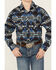 Image #3 - Rock & Roll Denim Boys' Southwestern Print Long Sleeve Stretch Snap Western Shirt, Navy, hi-res