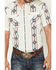 Image #3 - Panhandle Men's Southwestern Stripe Print Short Sleeve Snap Western Shirt, Cream, hi-res