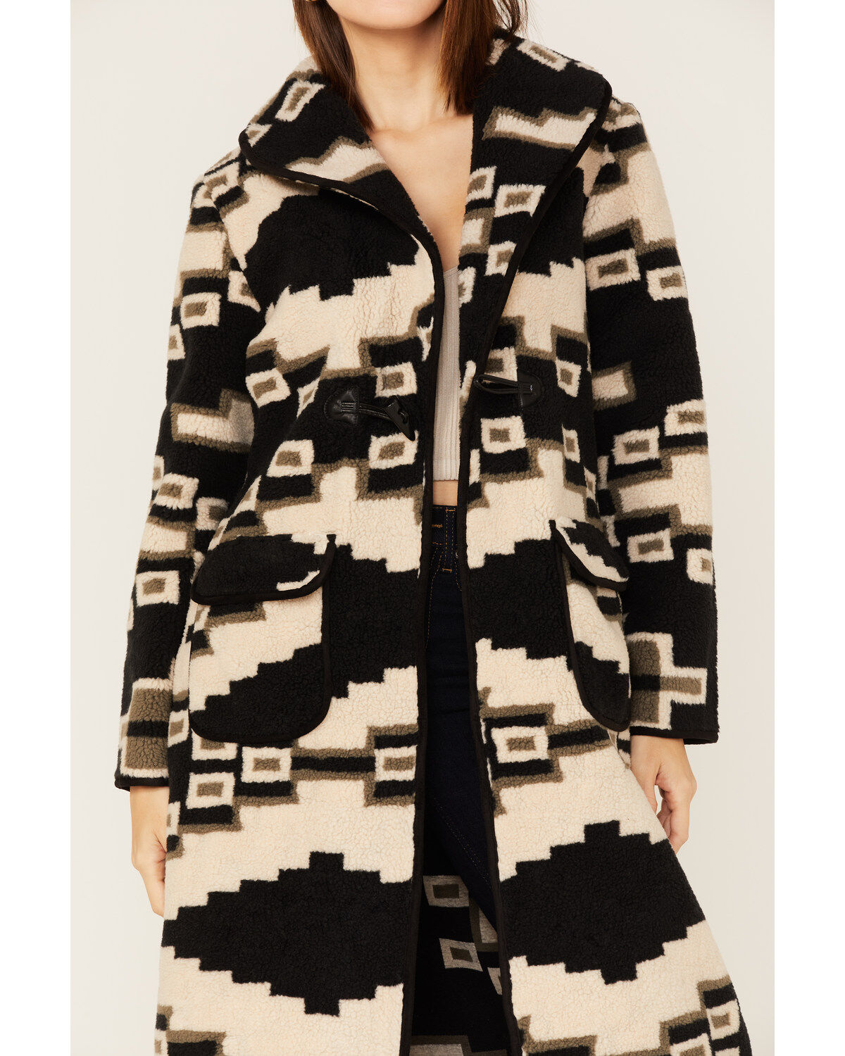 Image #3 - Tasha Polizzi Women's Becket Southwestern Print Sherpa Blanket Coat, , hi-res