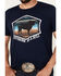 Image #3 - RANK 45® Men's Stubborn As A Bull Short Sleeve Graphic T-Shirt, Dark Blue, hi-res