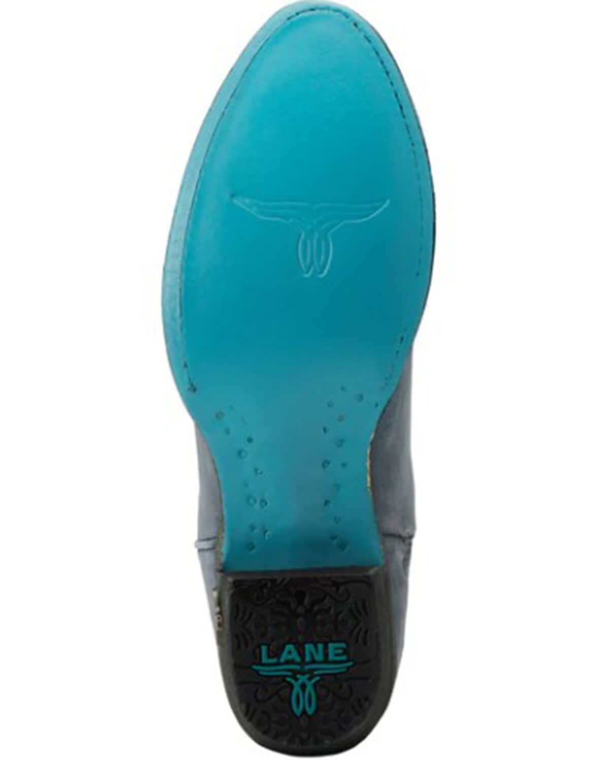 Image #7 - Lane Women's Plain Jane Washed Denim Midi Western Boots - Round Toe, Blue, hi-res
