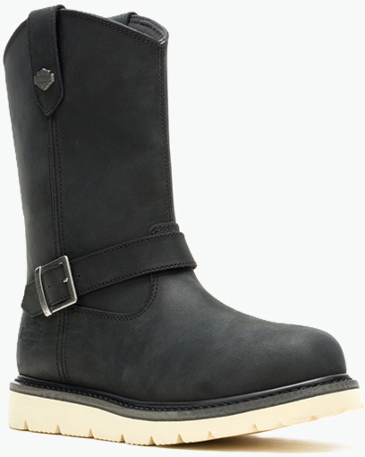 Harley Davidson Men's Bryson Pull-On Motorcycle Boots - Round Toe, Black, hi-res