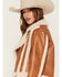 Image #2 - Show Me Your Mumu Women's Laurel Canyon Sherpa Faux Leather Jacket, Cognac, hi-res