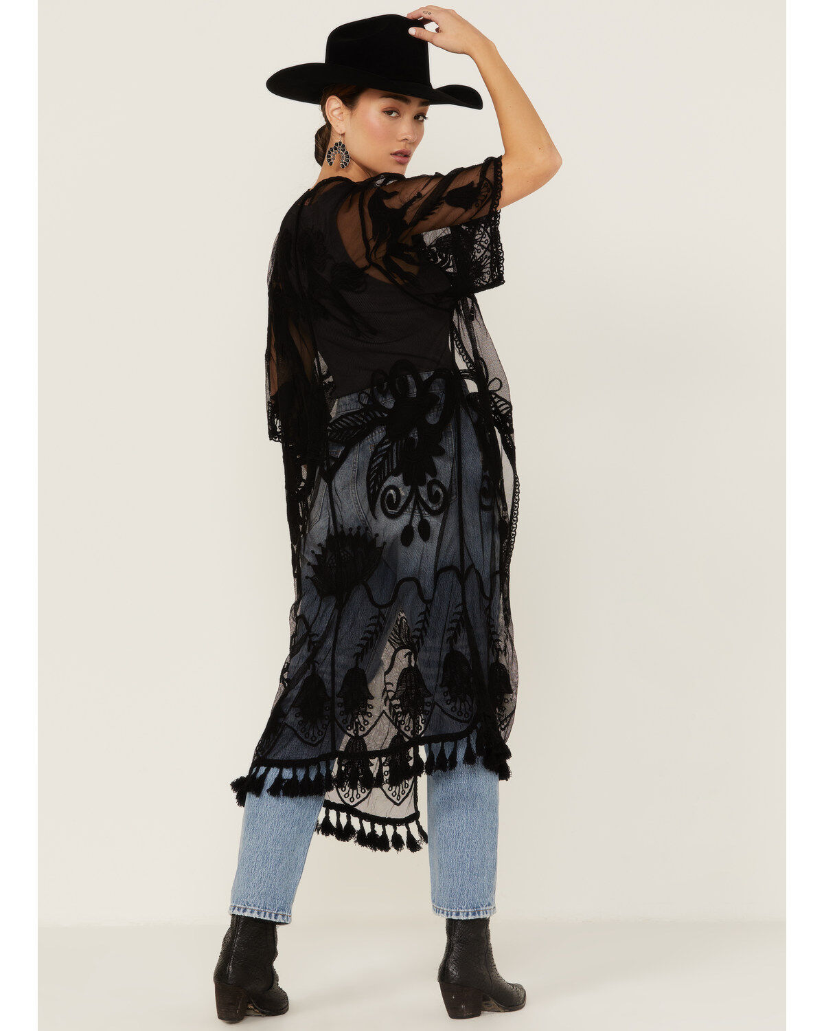 Image #4 - Shyanne Women's Lace Tassel Kimono, , hi-res