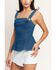 Image #6 - Flying Tomato Women's Sweet Denim Peplum Top, Medium Wash, hi-res