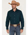 Image #1 - Gibson Trading Co Men's Basic Solid Long Sleeve Pearl Snap Western Shirt - Big, Dark Teal, hi-res