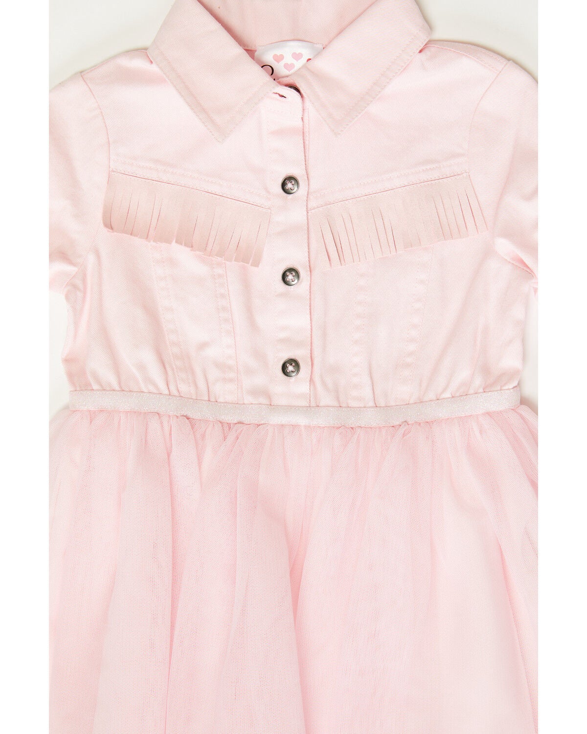 Image #3 - Sugar California Toddler Girls' Fringe Long Sleeve Button-Down Denim Tutu Dress, Blush, hi-res