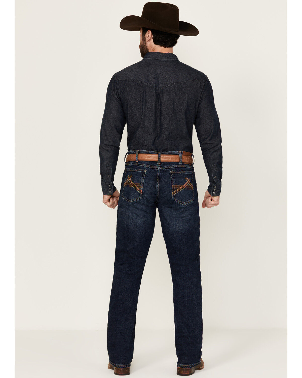 Image #3 - Wrangler 20X Men's Ellison Dark Wash Bootcut Stretch Denim Jeans - Tall, Dark Medium Wash, hi-res