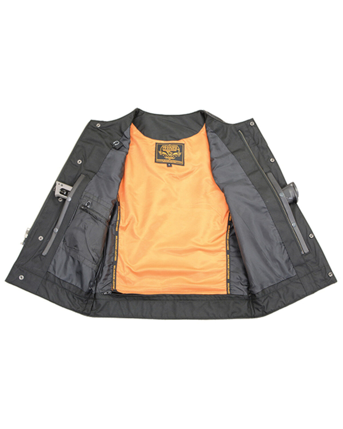 Image #3 - Milwaukee Leather Men's Cool-Tec Leather Concealed Carry Motorcycle Club Style Vest - 6X, Black, hi-res