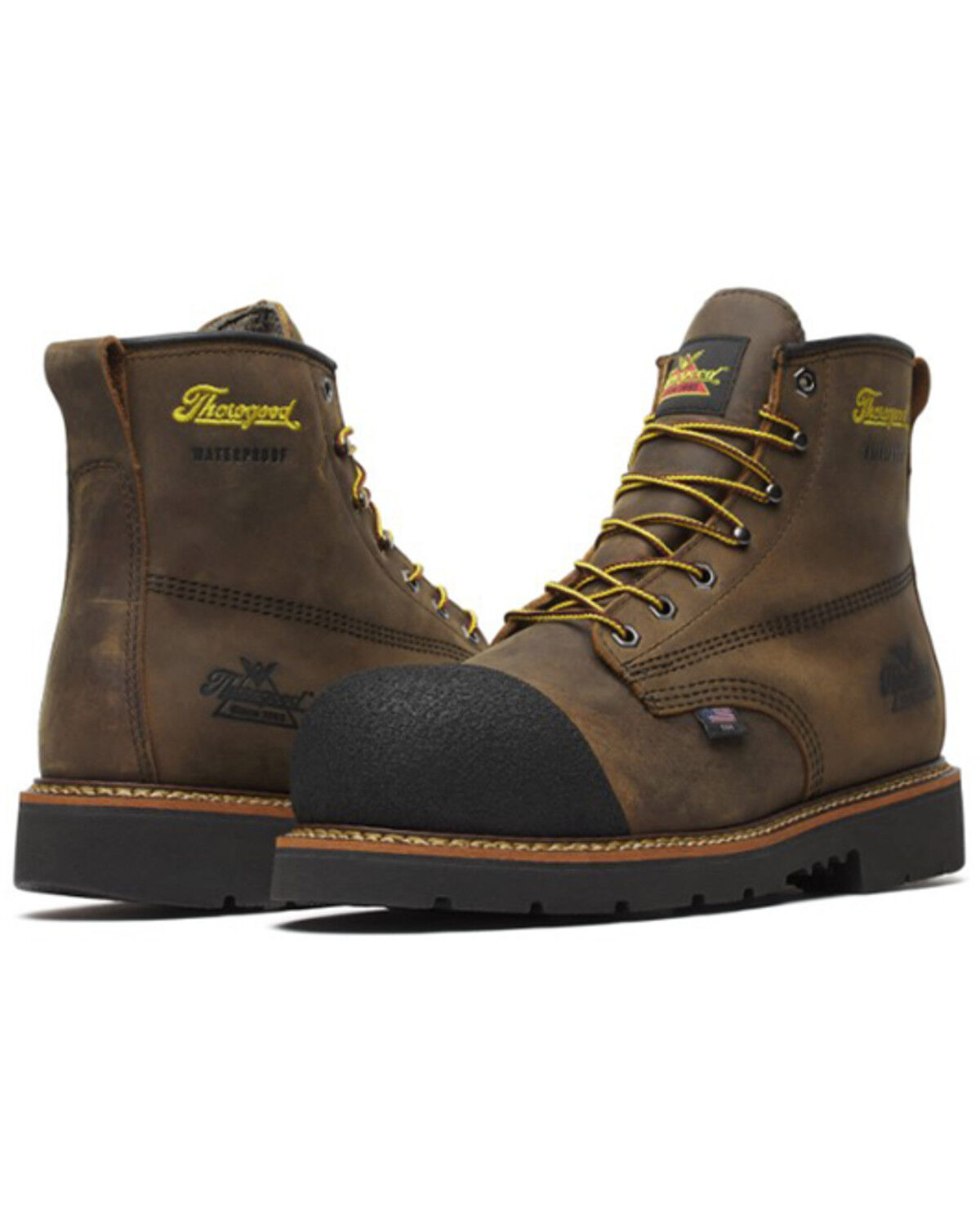 Image #3 - Thorogood Men's 6" Hammerhead USA Work Boots - Nano Toe, Dark Brown, hi-res