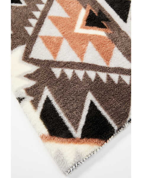 Image #3 - Hooey Southwestern Print Fleece Blanket , Charcoal, hi-res