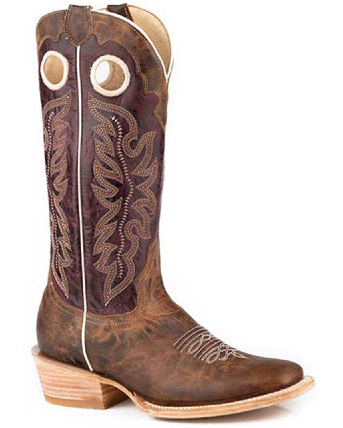 Roper Women's Ride 'Em Cowgirl Western Boots - Square Toe, Brown, hi-res