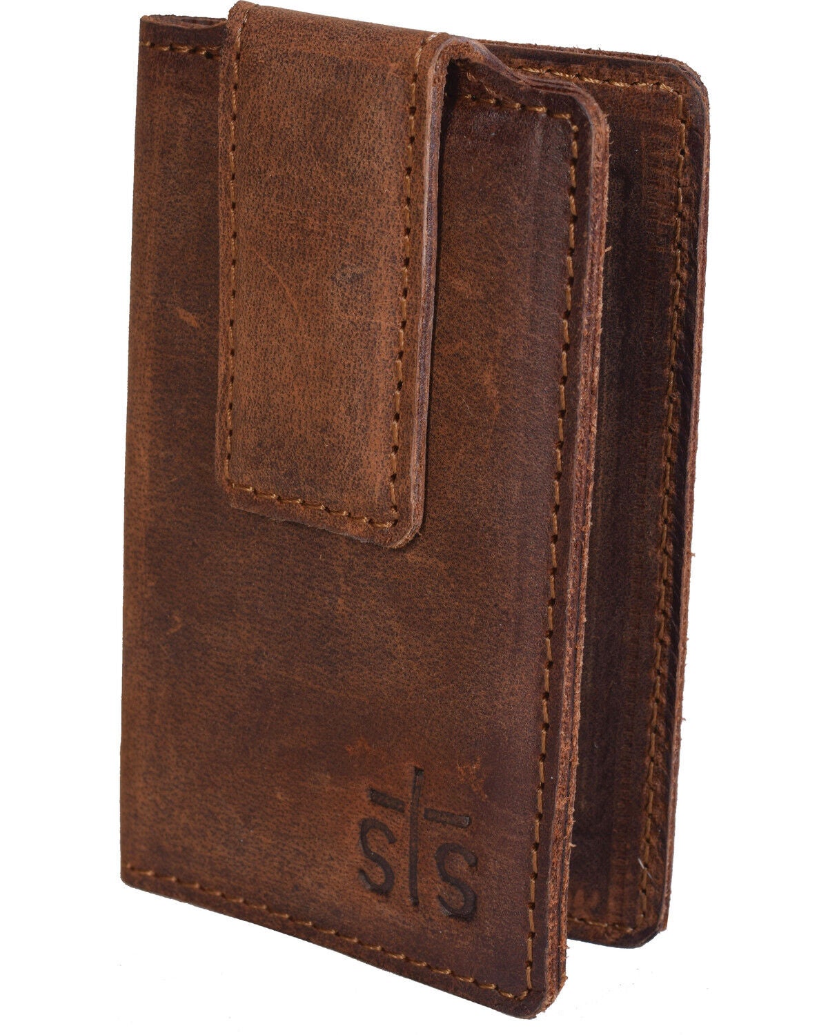STS Ranchwear Men's Foreman's Money Clip Wallet, Brown, hi-res