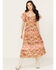 Shyanne Women's Ikat Midi Dress, Brick Red, hi-res