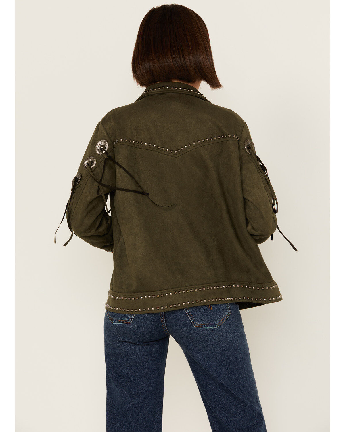 Image #4 - Vocal Women's Concho Studded Fringe Jacket, , hi-res