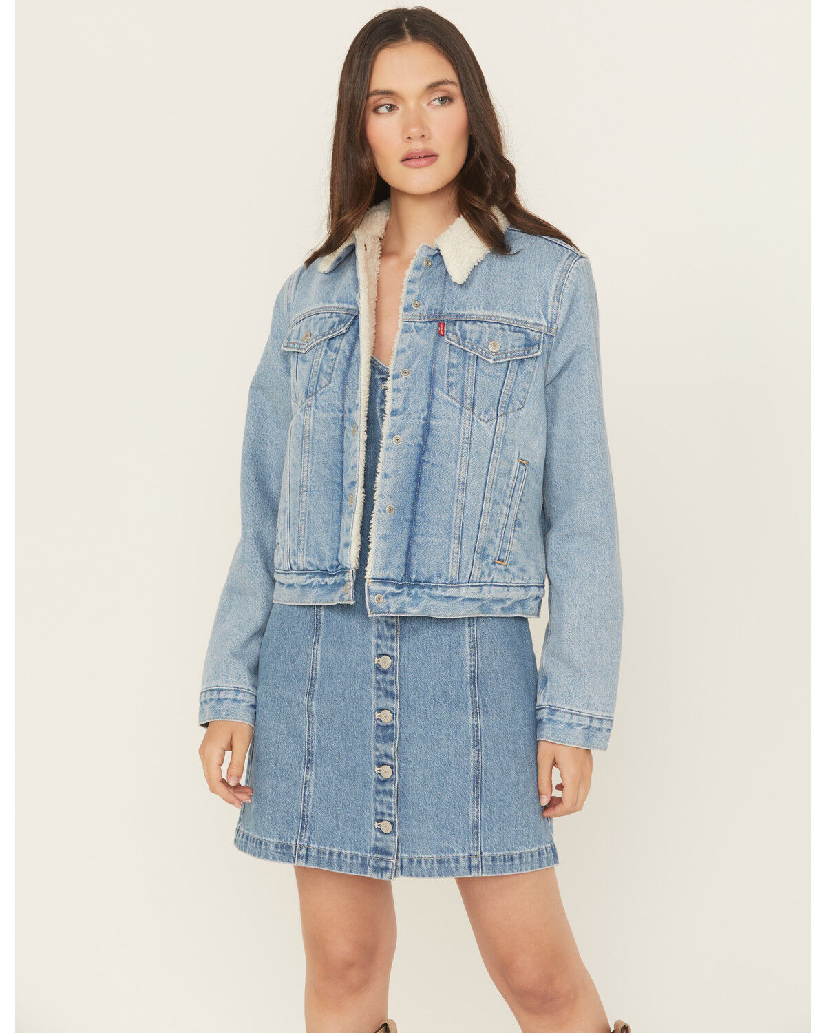 Levi's Women's Original Sherpa Trucker Jacket, Light Wash, hi-res