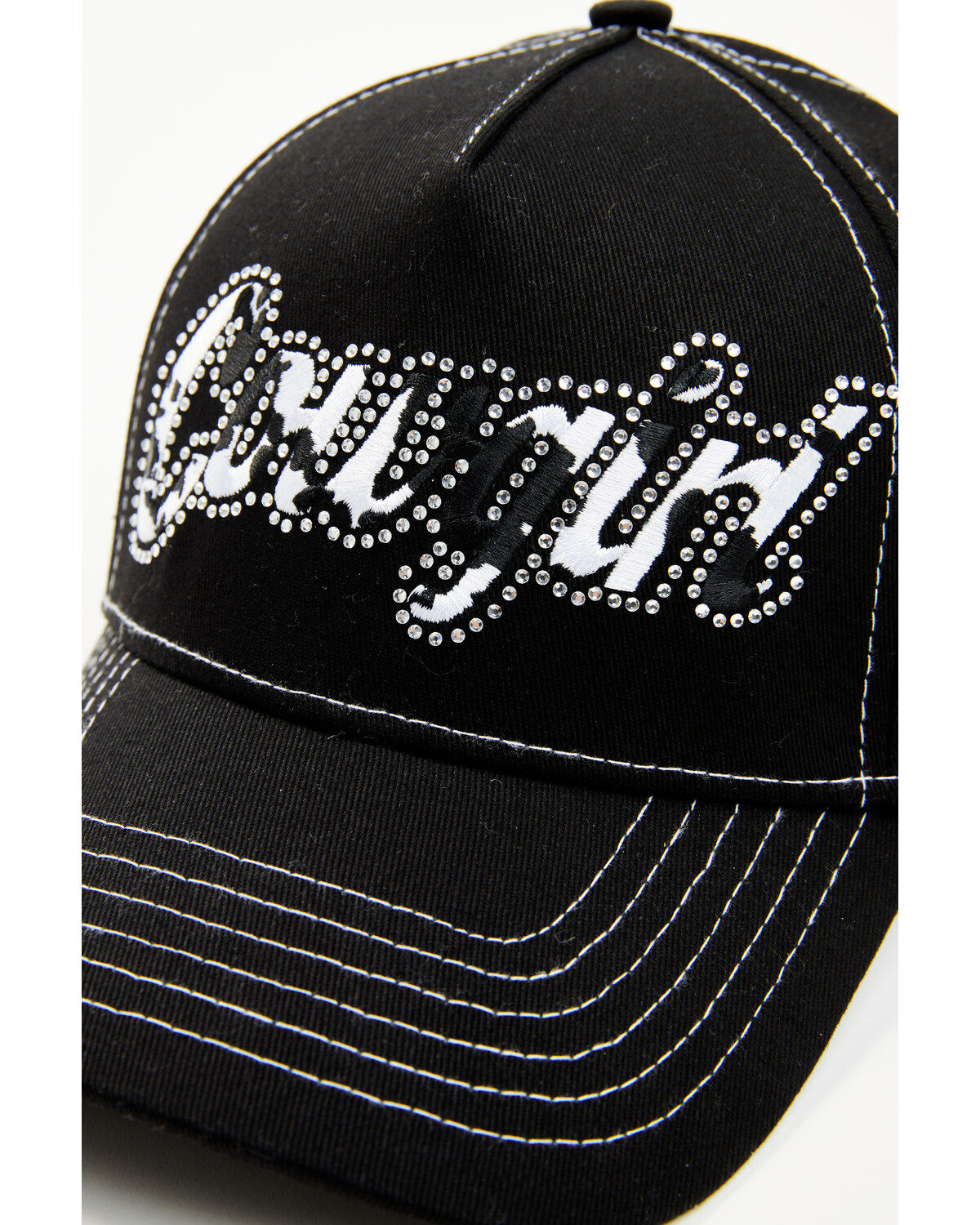 Image #2 - Cowgirl Hardware Girls' Sassy Cowgirl Ball Cap, Black, hi-res
