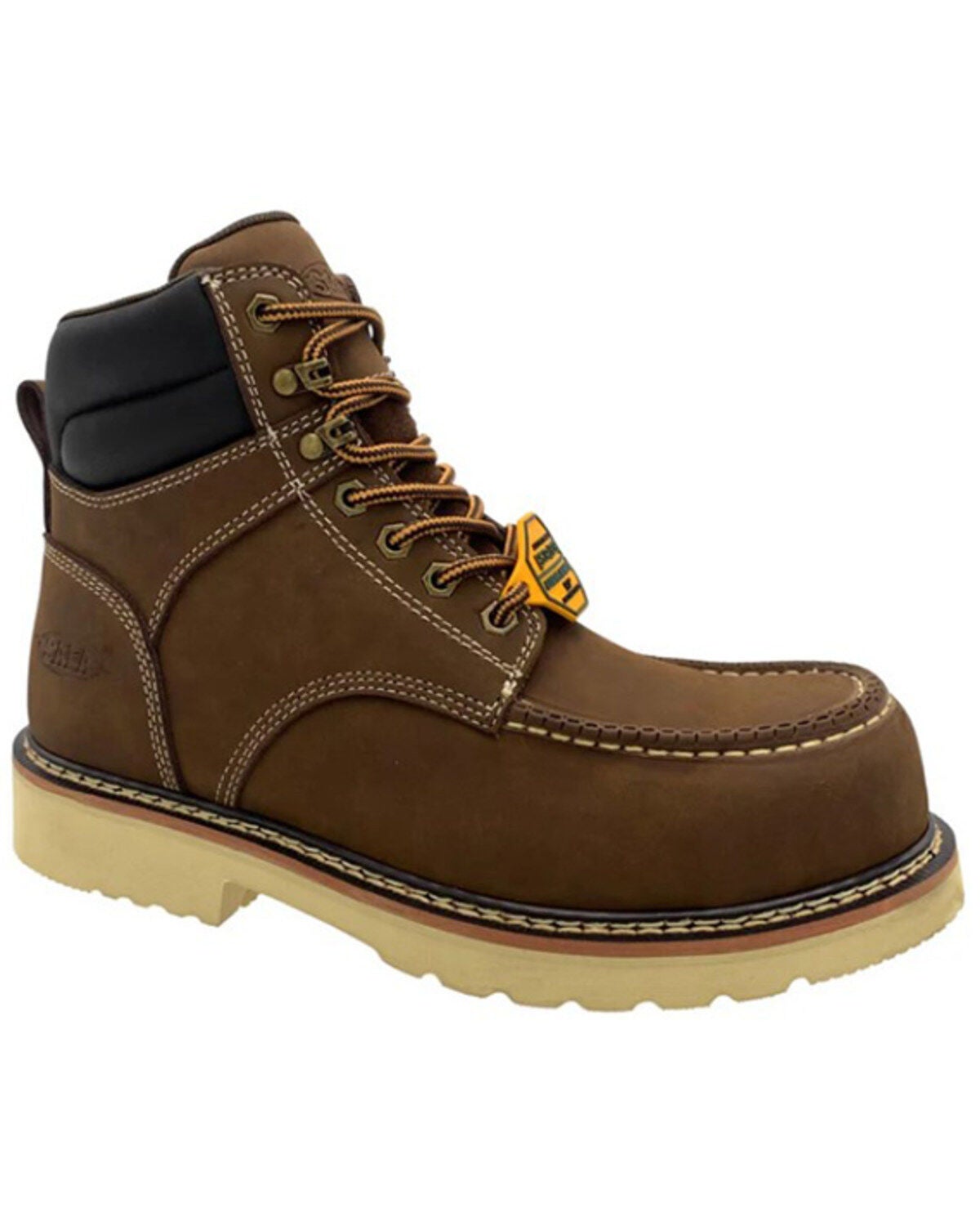 AdTec Men's 6" Moc Work Boots - Composite Toe, Brown, hi-res
