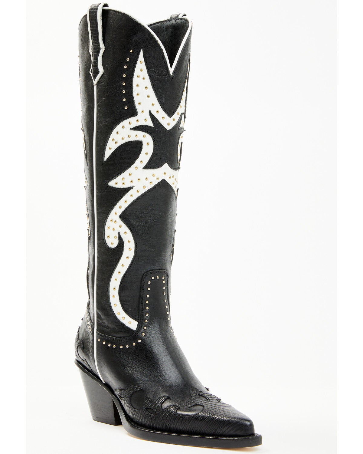 Wonderwest Women's Genoeva Tall Western Boots - Snip Toe, Black/white, hi-res