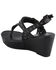 Milwaukee Leather Women's Buckle Strap Wedge Sandals, Black, hi-res