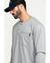 Image #5 - Hawx Men's FR Solid Gray Long Sleeve Pocket Henley Work Shirt - Big, Silver, hi-res