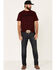 HOOey Men's Maroon Lock-Up Logo Graphic T-Shirt , Maroon, hi-res