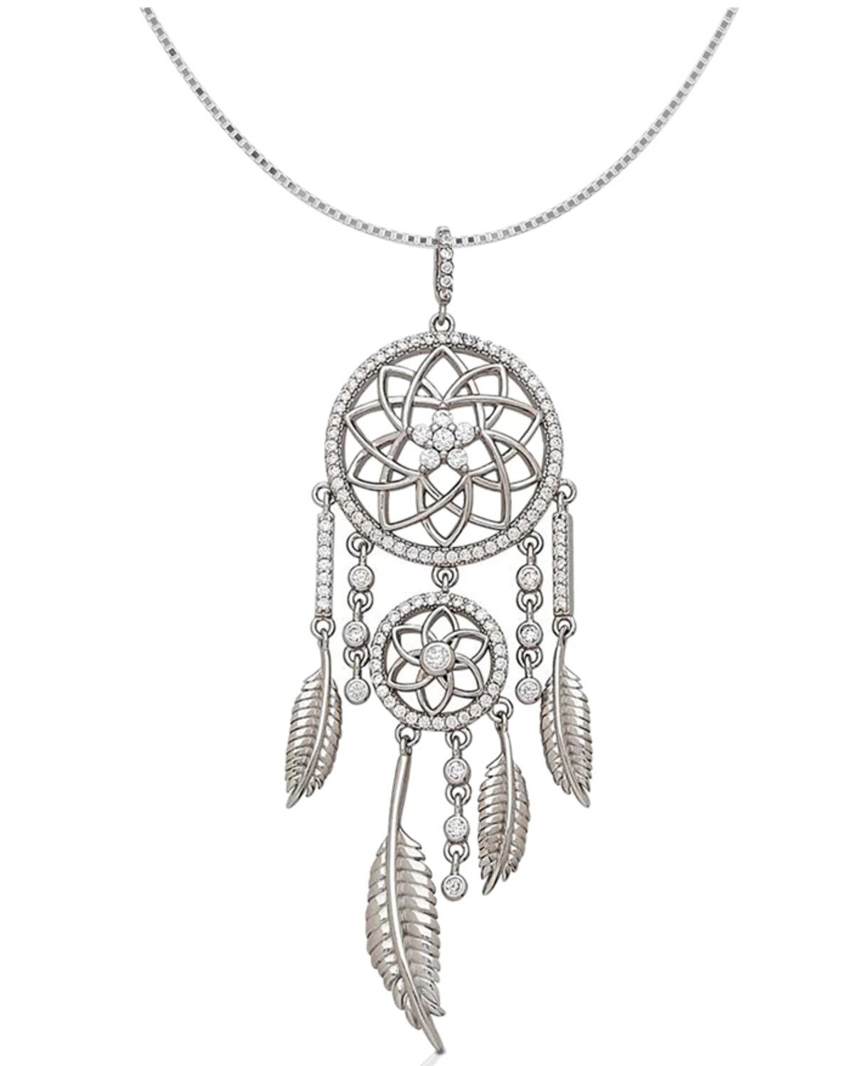 Image #1 - Kelly Herd Women's Silver Dreamcatcher Pendant Necklace, No Color, hi-res