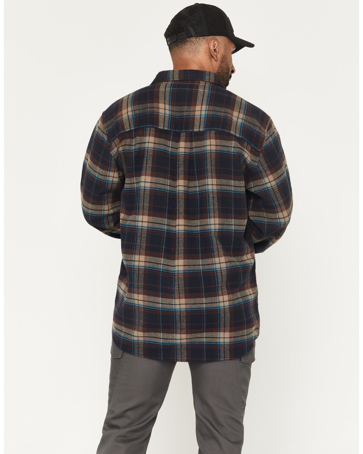 Image #4 - Thorogood Men's Plaid Print Heavyweight Long Sleeve Button-Down Flannel Shirt, Navy, hi-res