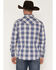 Image #4 - Moonshine Spirit&reg; Men's Burning Blue Plaid Print Long Sleeve Snap Western Shirt, Blue, hi-res
